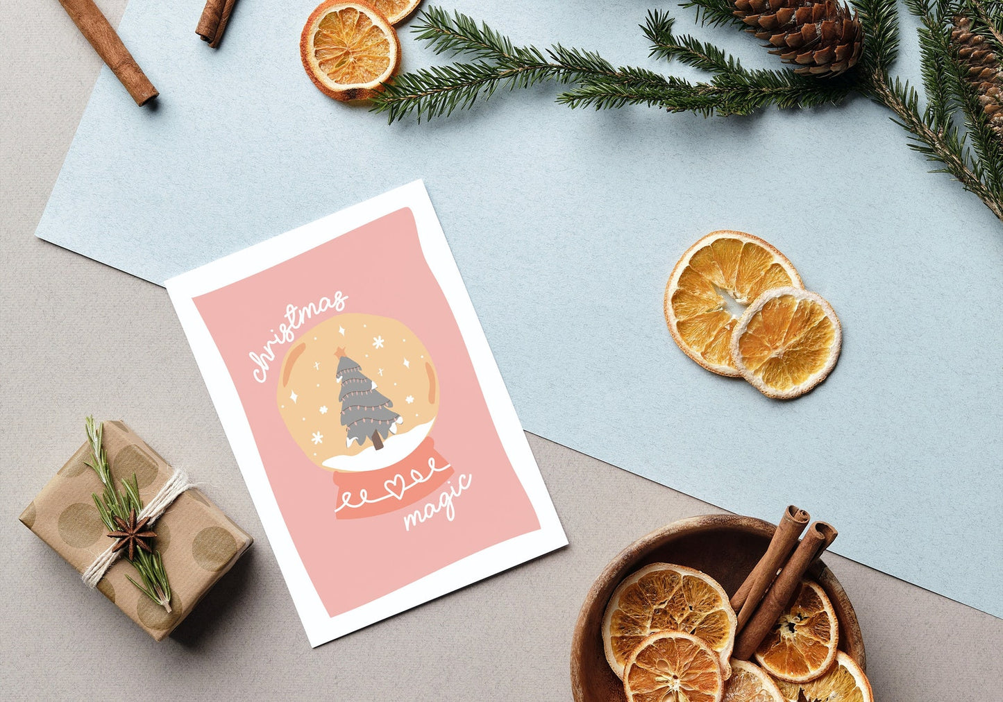 Pink Magical Christmas Card