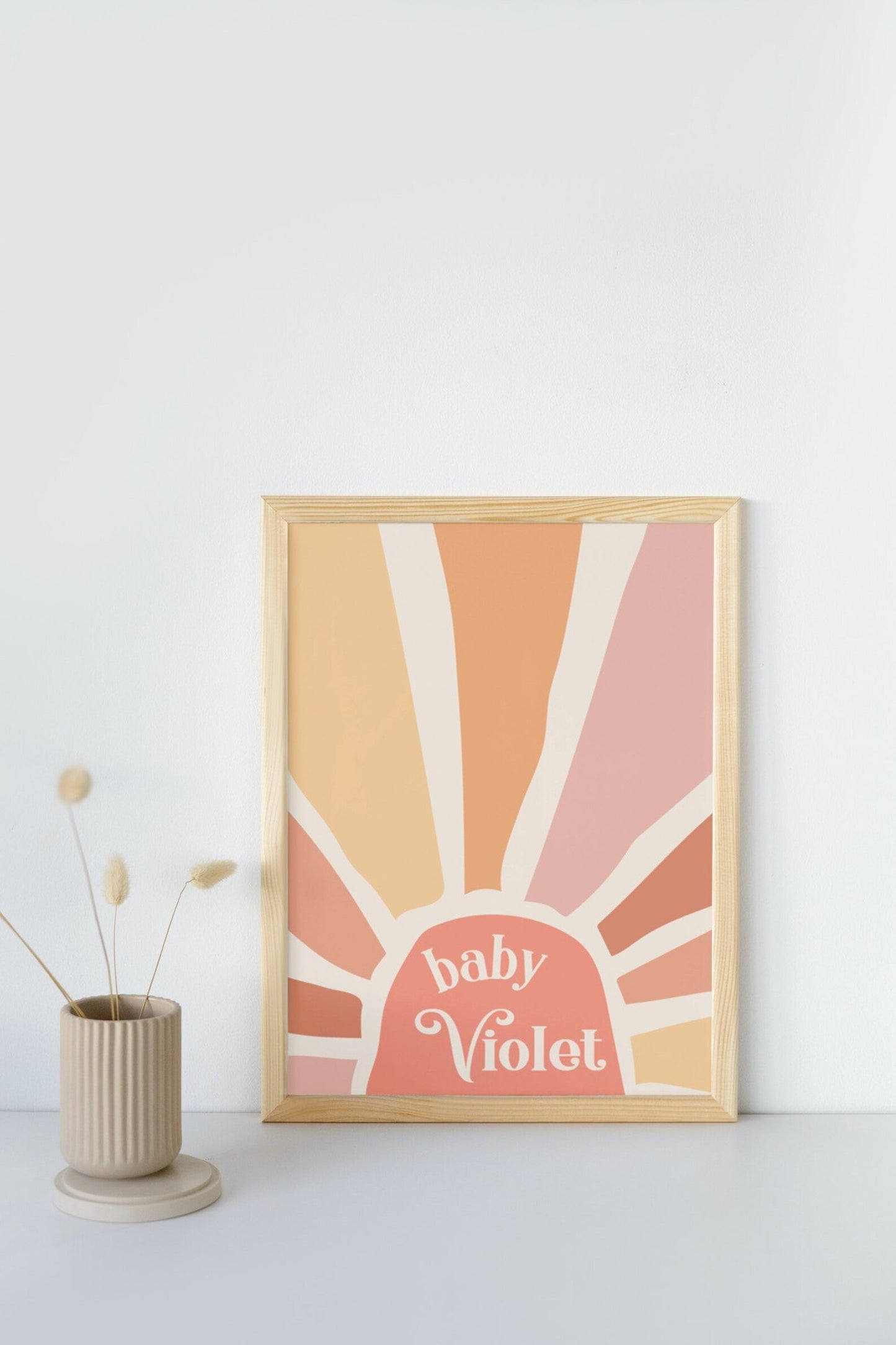 Boho Baby Personalised Sun Print