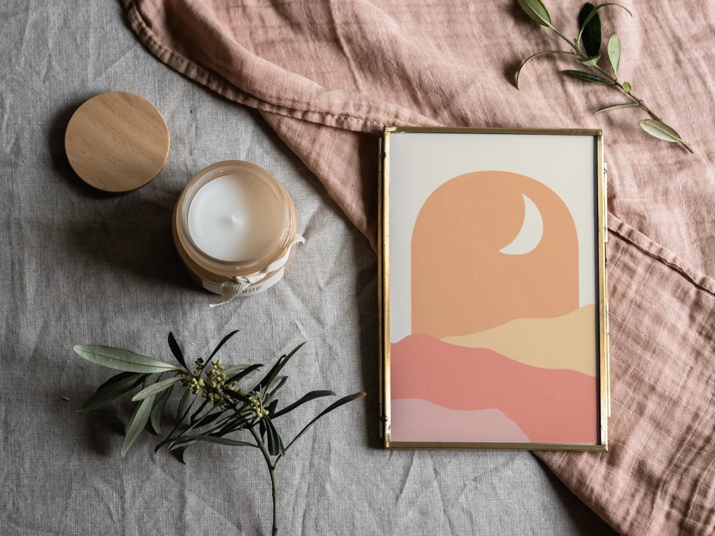 Boho Sand Dunes Moon Print