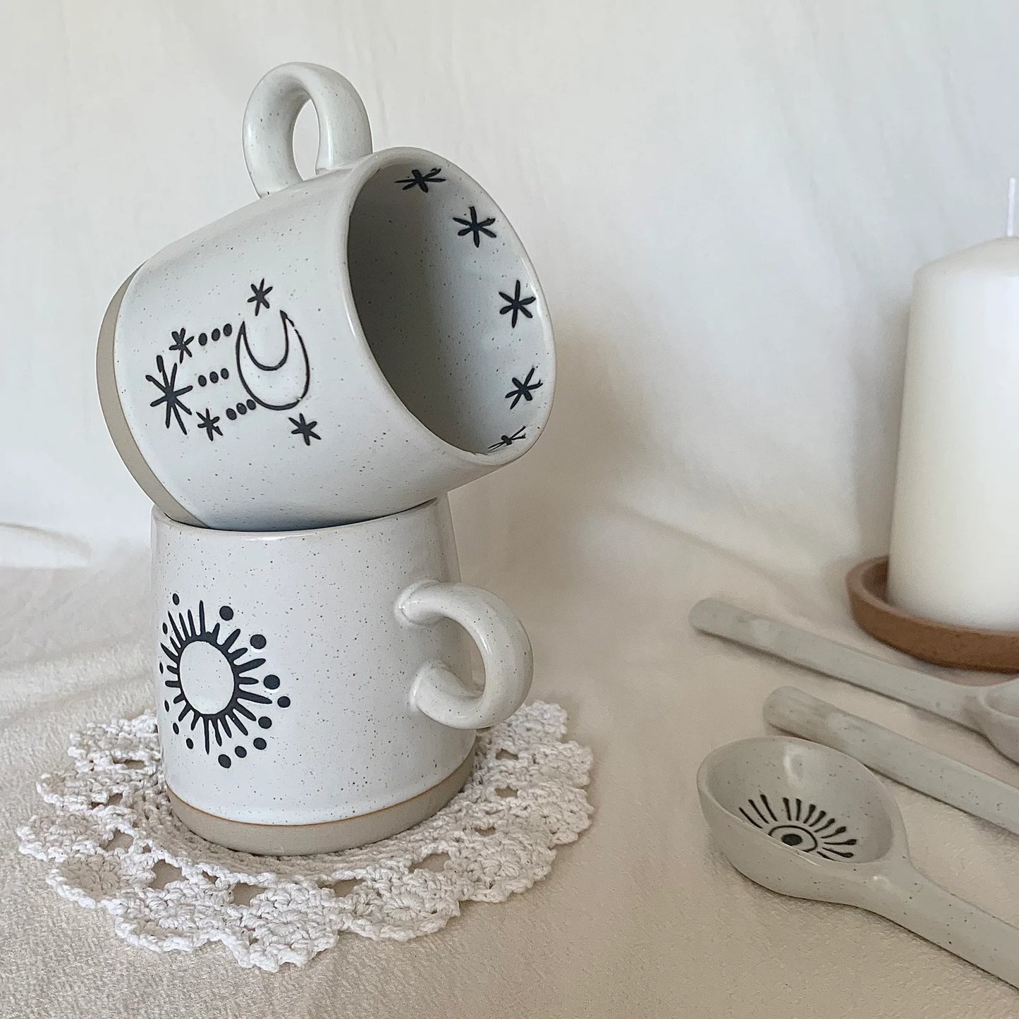 Handmade Henna Sun & Moon Mug