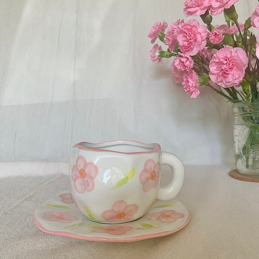 Hand Pinched Flower Mug