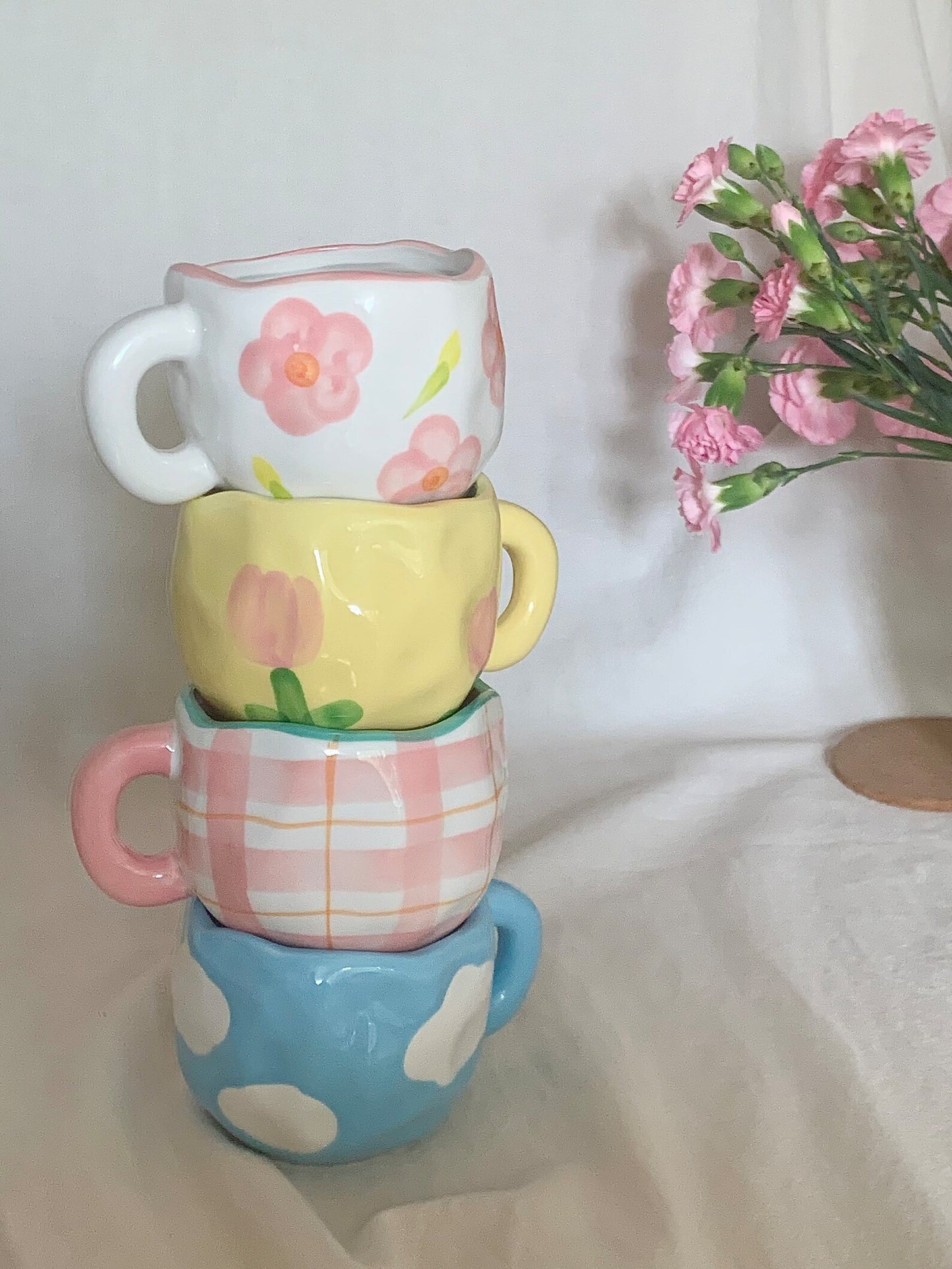 Hand Pinched Flower Mug