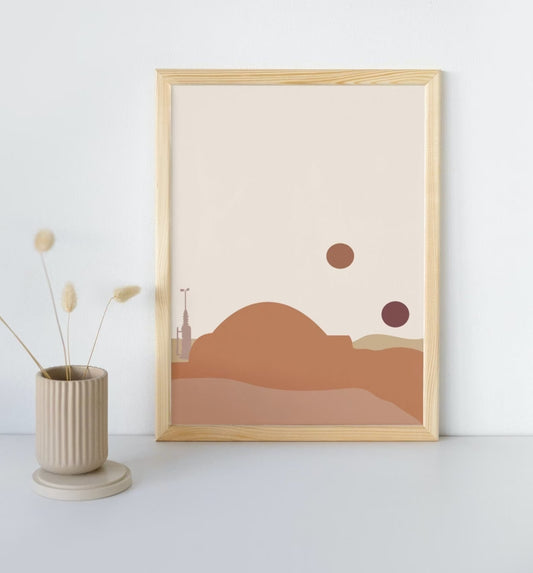 Boho Star Wars Tatooine Print Brown