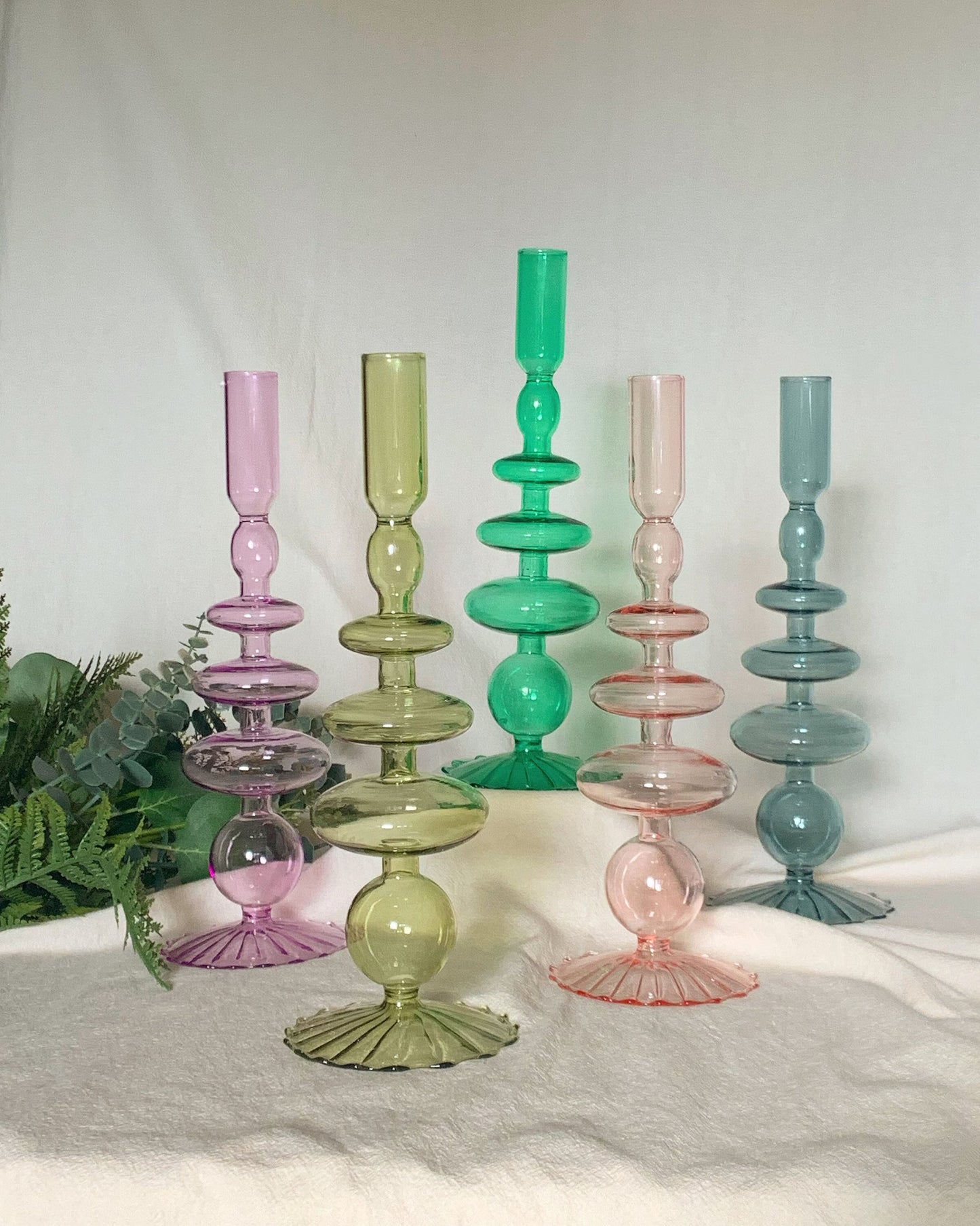 Volare Coloured Glass Candle Holder