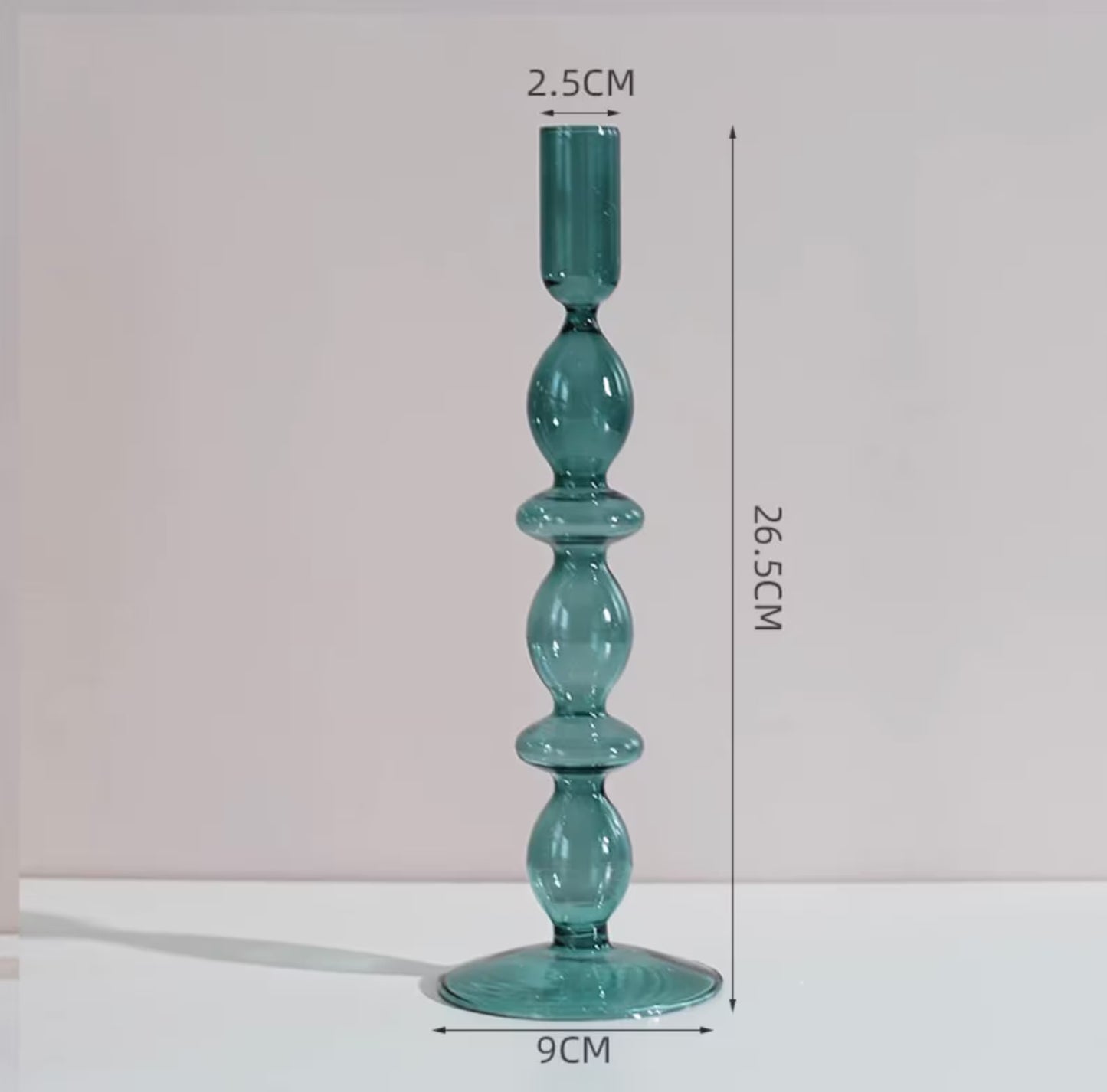 Tall Coloured Glass Candle Holder