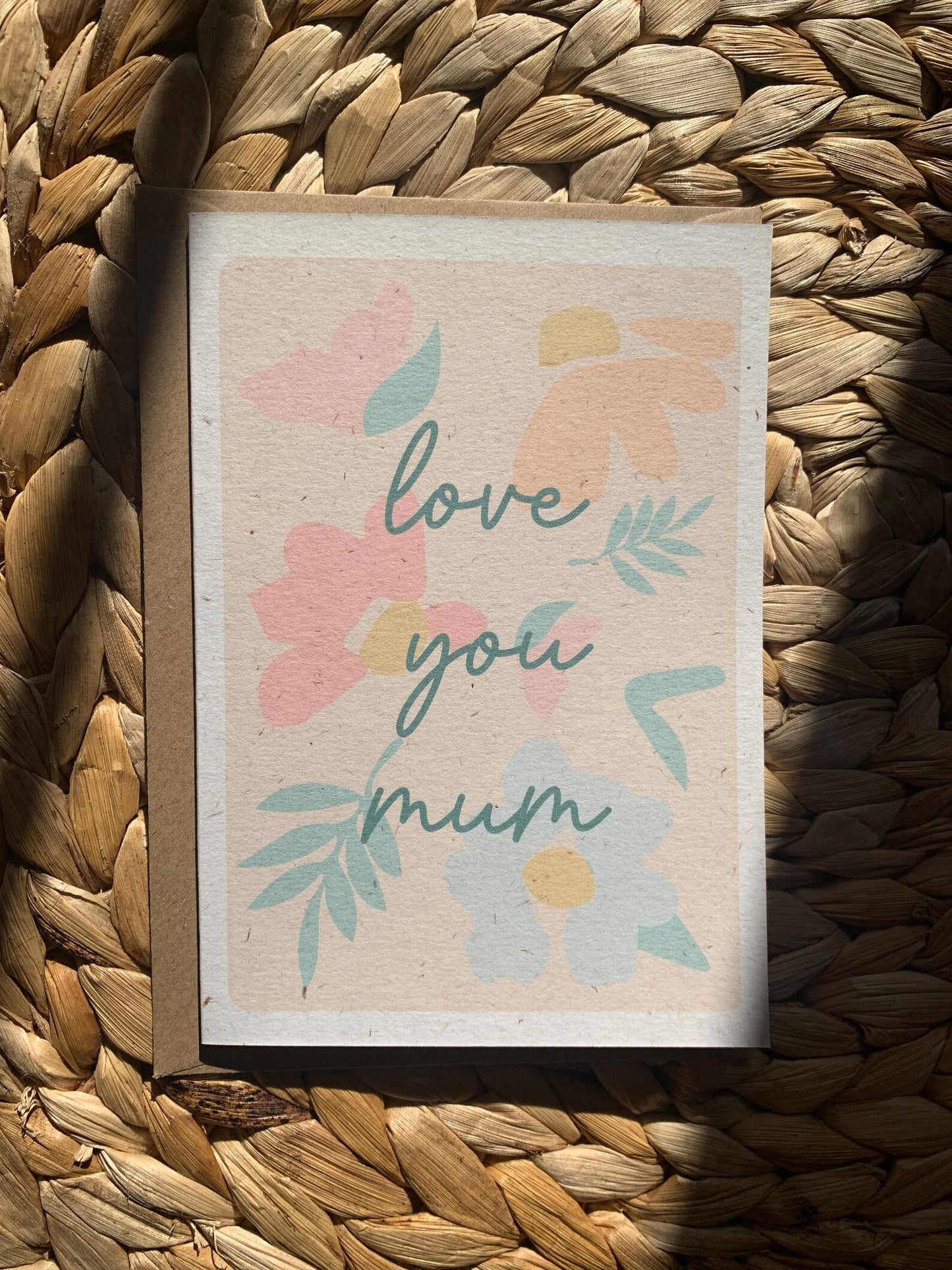 Love You Mum Pastel Floral Mothers Day Card